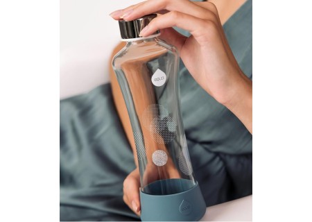 Botella Vidrio Equa Plata Azul