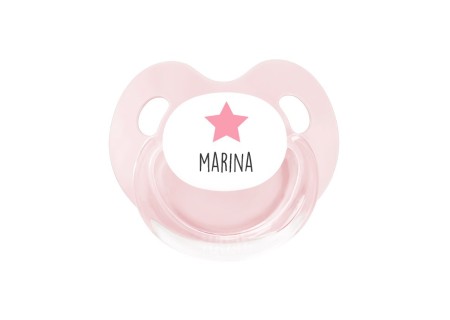Chupete Personalizado Retro Rosa Estrella