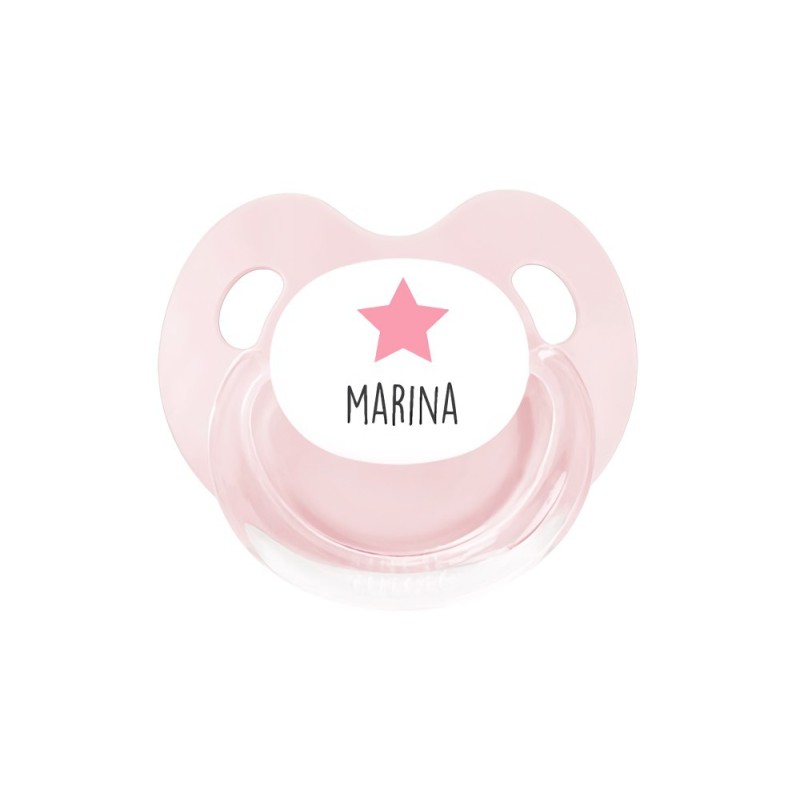 Chupete Personalizado Retro Rosa Estrella