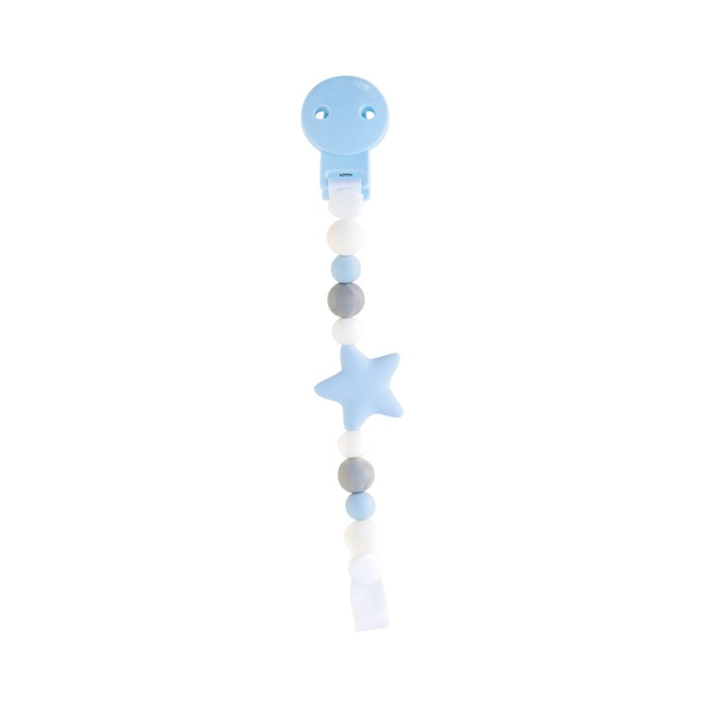 Sujeta Chupete Silicona Star Blue