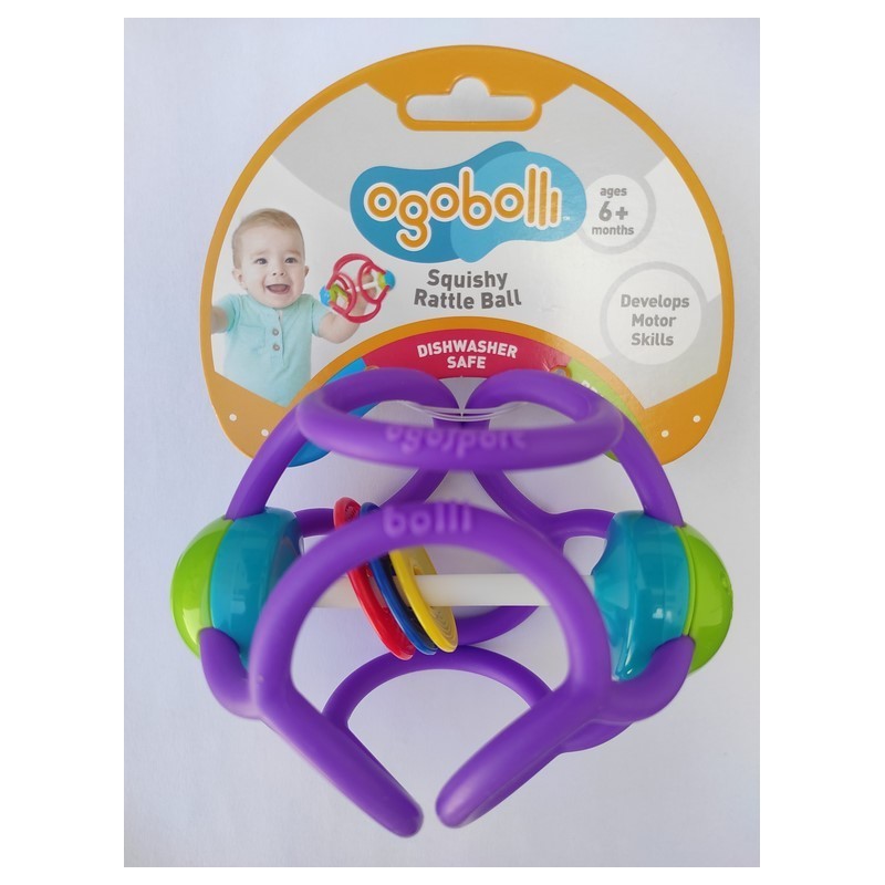 Bola Táctil i Sensorial Ogobolli - Sonajero y Mordedor Morado