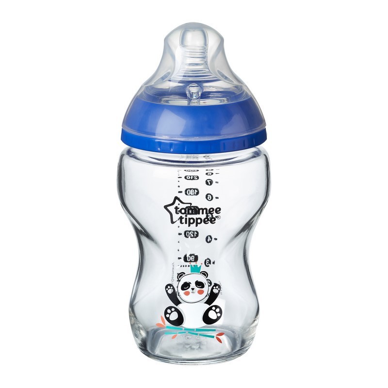 Biberón Closer to Nature Cristal 250 ml. Azul