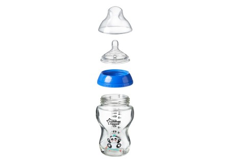 Biberón Closer to Nature Cristal 250 ml. Azul