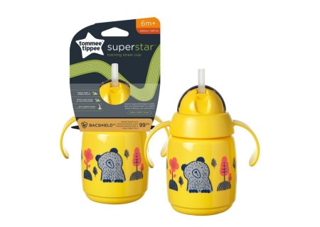 Vaso Aprendizaje Superstar con Caña 300 ml. Verde
