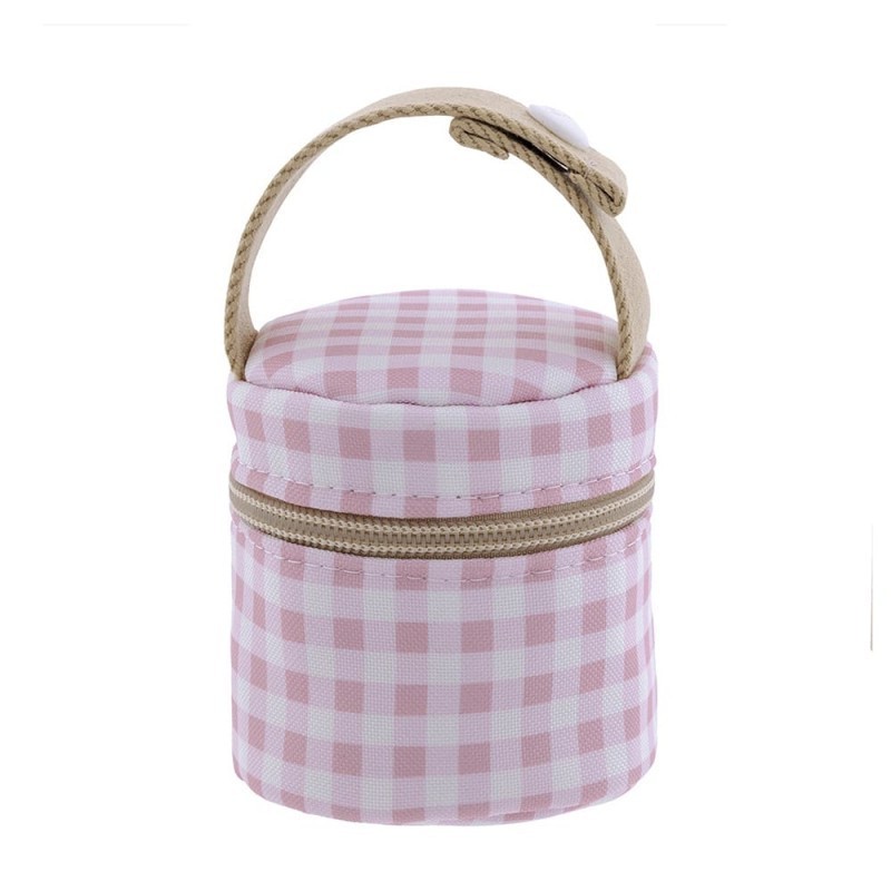 Porta Chupetes Vichy Rosa Cambrass.