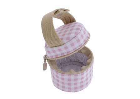 Porta Chupetes Vichy Rosa Cambrass.