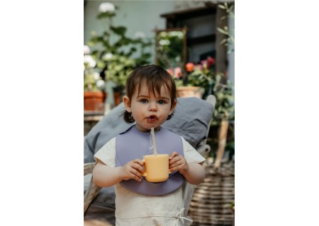 Taza con Tapa de Silicona 2 Piezas Vainilla