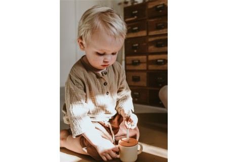 Taza con Tapa de Silicona 2 Piezas Vainilla