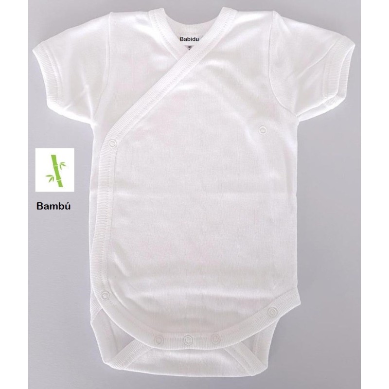 Body Manga Corta Cruzado Interlock Bambú