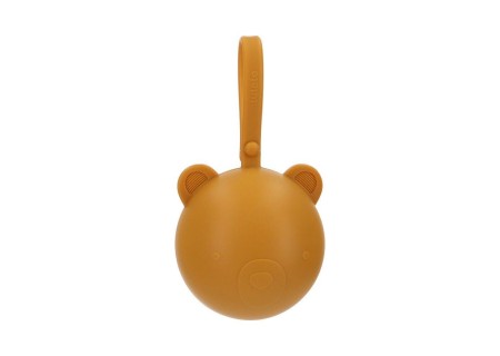 Portachupetes Silicona Bear Mostaza.