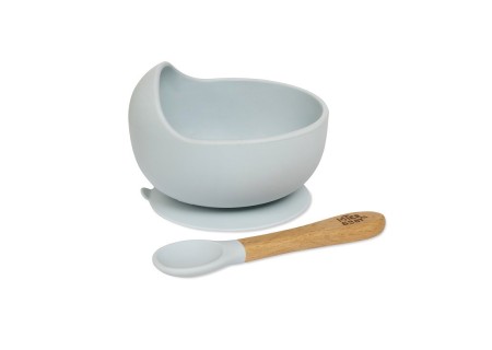 Cuenco con Ventosa + Cuchara de Silicona Interbaby