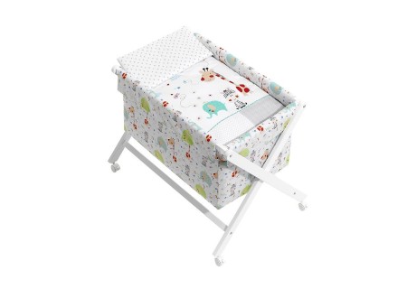 Minicuna Tijera  Plegable Jungla Blanco