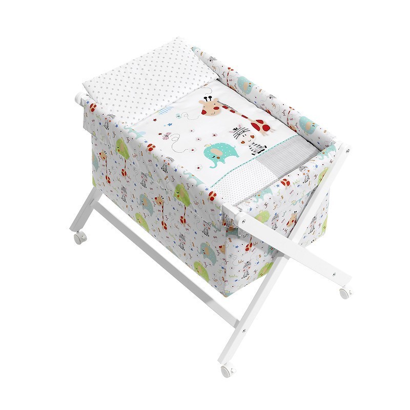 Minicuna Tijera  Plegable Jungla Blanco