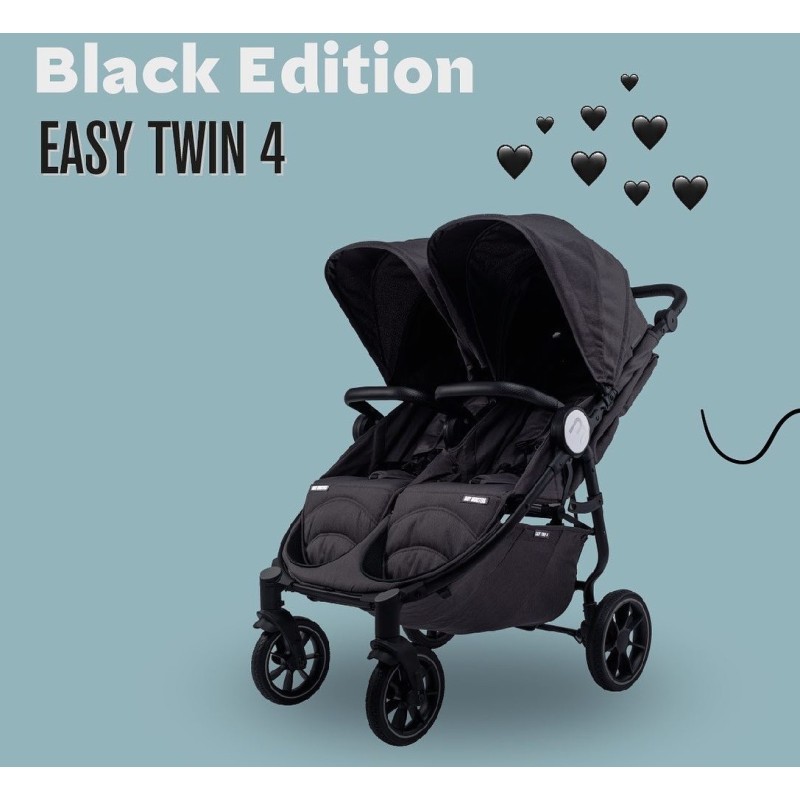 Silla Paseo Gemelar Easy Twin 4  Black + Capazo