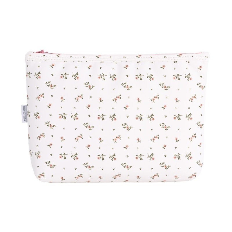 Bolsa Aseo Aura Beige/ Flores Cambrass