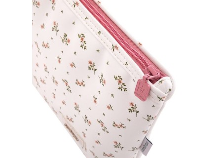 Bolsa Aseo Aura Beige/ Flores Cambrass