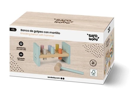 Banco de Madera con Martillo Saro