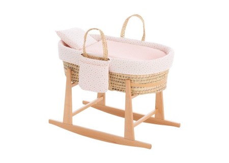 Moisés Bebé Mio Cuco HELENA Flores Plumeti + Patas de Madera