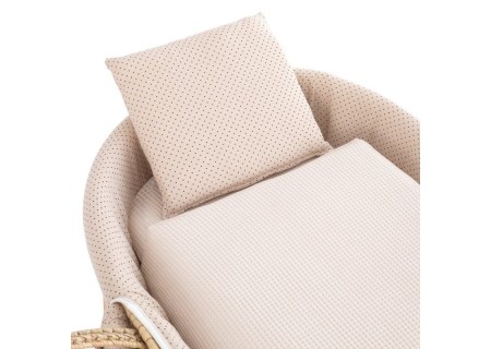 Moisés Bebé Mio Cuco TOPEKA Topos Beige + Patas de Madera