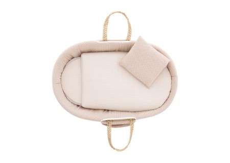 Moisés Bebé Mio Cuco TOPEKA Topos Beige + Patas de Madera