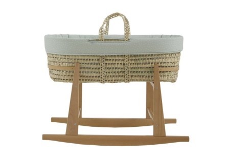 Moisés Bebé Cuco Colección Ardi Verde + Patas de Madera