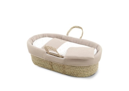 Moisés Bebé Cuco Colección RABBIT Beige + Patas de Madera