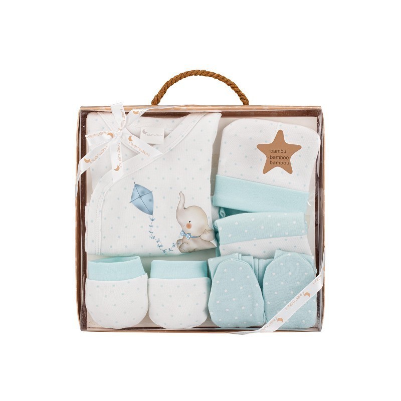 Conjunto SET 5 Elefantito Azul Interbaby