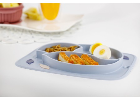 GIOfresh Plato de Silicona Dividido con Ventosa InnoGIO