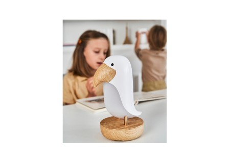 Lampara Pajaro Blanco con Altavoz