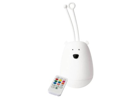 Lámpara Silicona Oso Blanco Colgador y Control Remoto