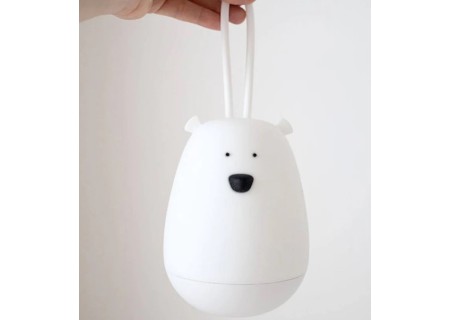 Lámpara Silicona Oso Blanco Colgador y Control Remoto
