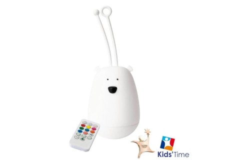 Lámpara Silicona Oso Blanco Colgador y Control Remoto