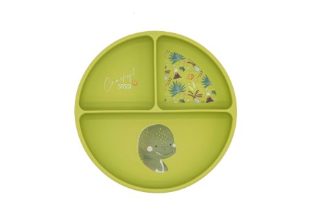 Plato Dividido Silicona Colección Dinosaurio de Sassi