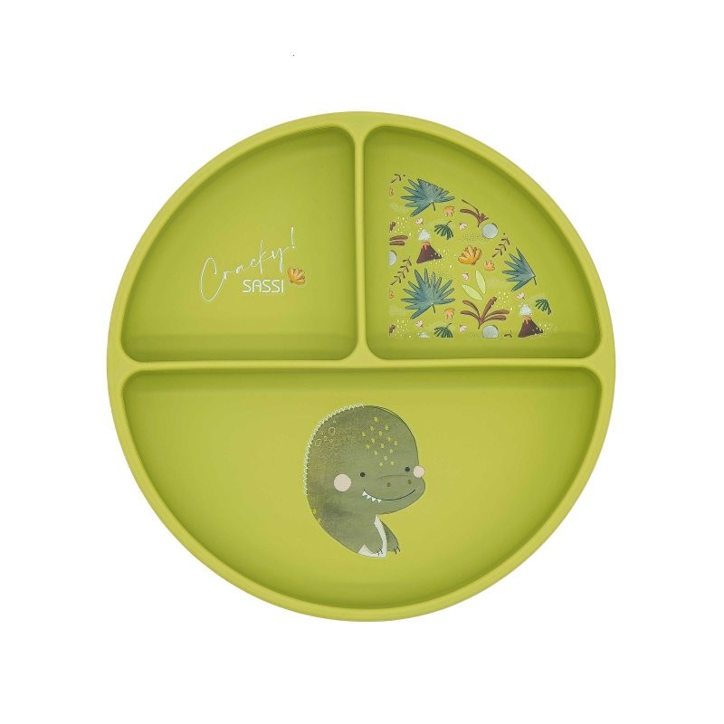 Plato Dividido Silicona Colección Dinosaurio de Sassi