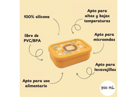 Fiambrera Silicona Colección Chompy León de Sassi