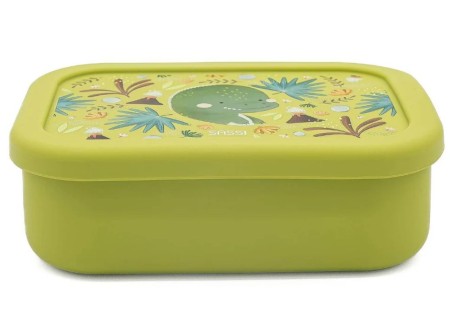 Fiambrera Silicona Colección Cracky el Dinosaurio de Sassi