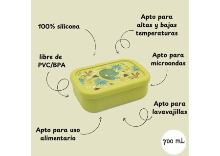 Fiambrera Silicona Colección Cracky el Dinosaurio de Sassi