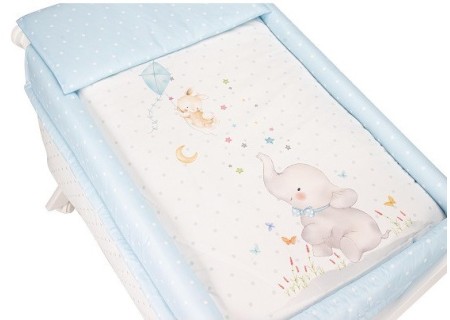 Minicuna Tijera Plegable Colección Elefante Azul