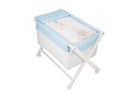 Minicuna Tijera Plegable Colección Elefante Azul