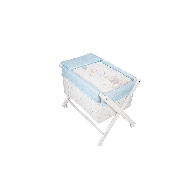 Minicuna Tijera Plegable Colección Elefante Azul