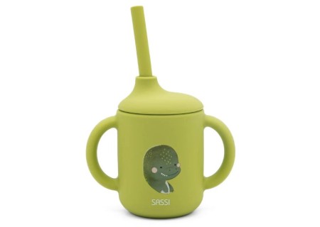 Vaso de Silicona con Pajita Colección Cracky el Dinosaurio
