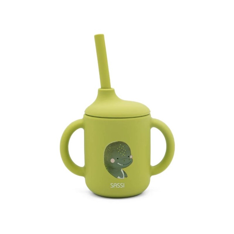 Vaso de Silicona con Pajita Colección Cracky el Dinosaurio