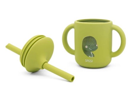 Vaso de Silicona con Pajita Colección Cracky el Dinosaurio
