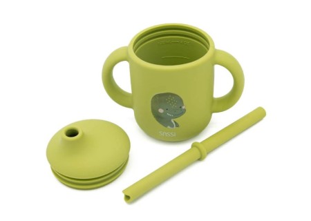 Vaso de Silicona con Pajita Colección Cracky el Dinosaurio