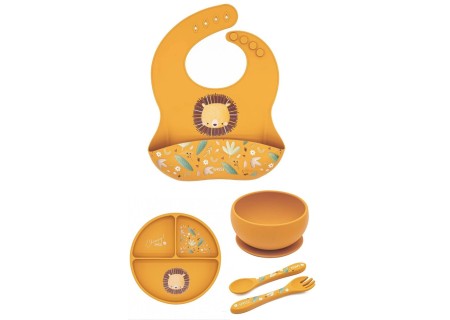 Vajilla 5 Piezas Silicona Colección Chompy León de Sassi