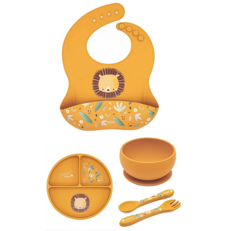 Vajilla 5 Piezas Silicona Colección Chompy León de Sassi