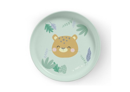 Vajilla 5 Piezas Microondas Jungle Cheetahs Hunter Mint