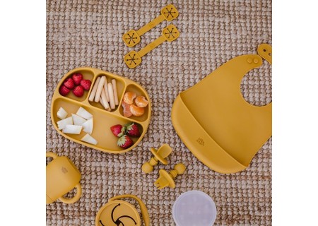 Babero Silicona Ocre Tierra Interbaby