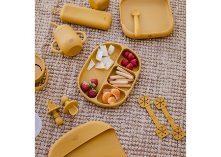 Babero Silicona Ocre Tierra Interbaby