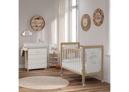 Cuna Colecho Happy  Blanco Madera